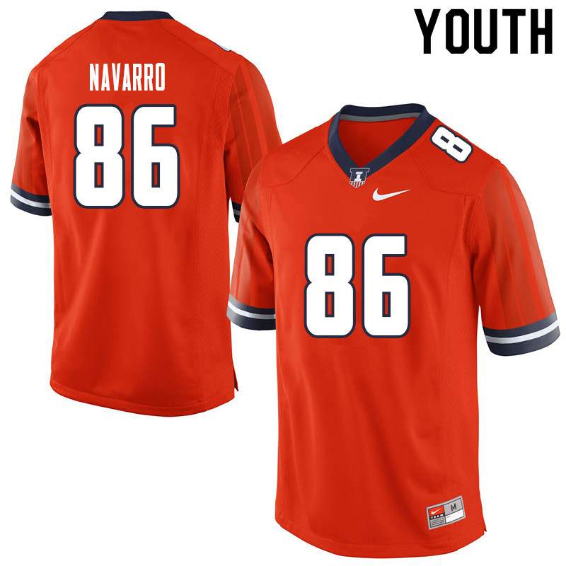 Youth #86 Donny Navarro Illinois Fighting Illini College Football Jerseys Sale-Orange